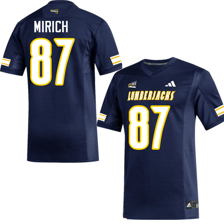 Northern Arizona Lumberjacks #87 Rex Mirich College Football Jerseys,Uniforms Stitched-Navy